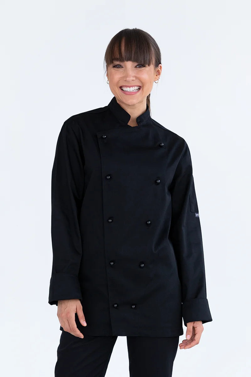 Aussie Chef Traditional Black Long Sleeve Jacket - 4XL