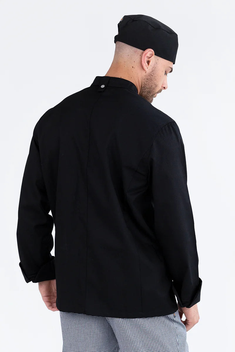 Aussie Chef Traditional Black Long Sleeve Jacket - XS