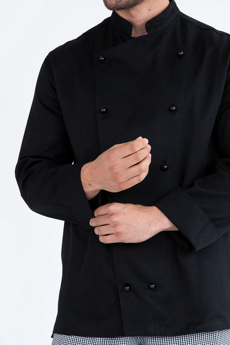 Aussie Chef Traditional Black Long Sleeve Jacket - 3XL