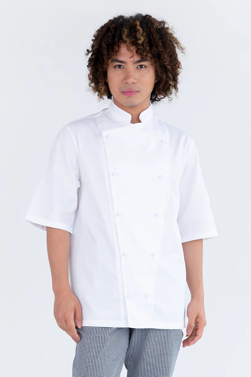 Aussie Chef Traditional White Short Sleeve Jacket - 2XL