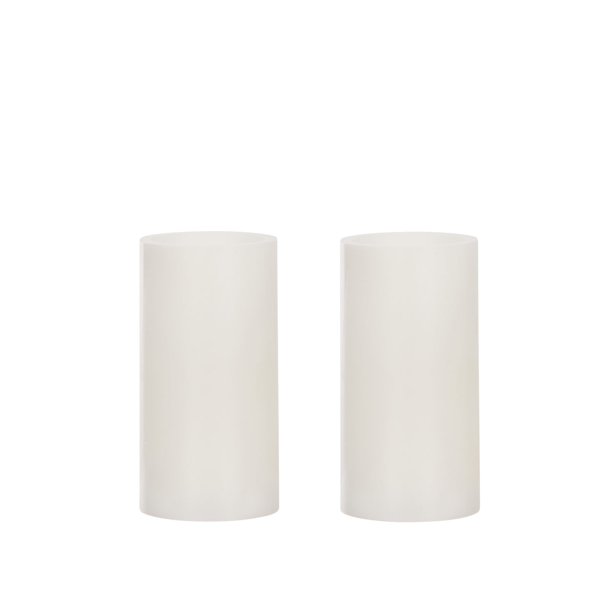 Emporium Tall Pillar LED Candles 2 Piece Set White