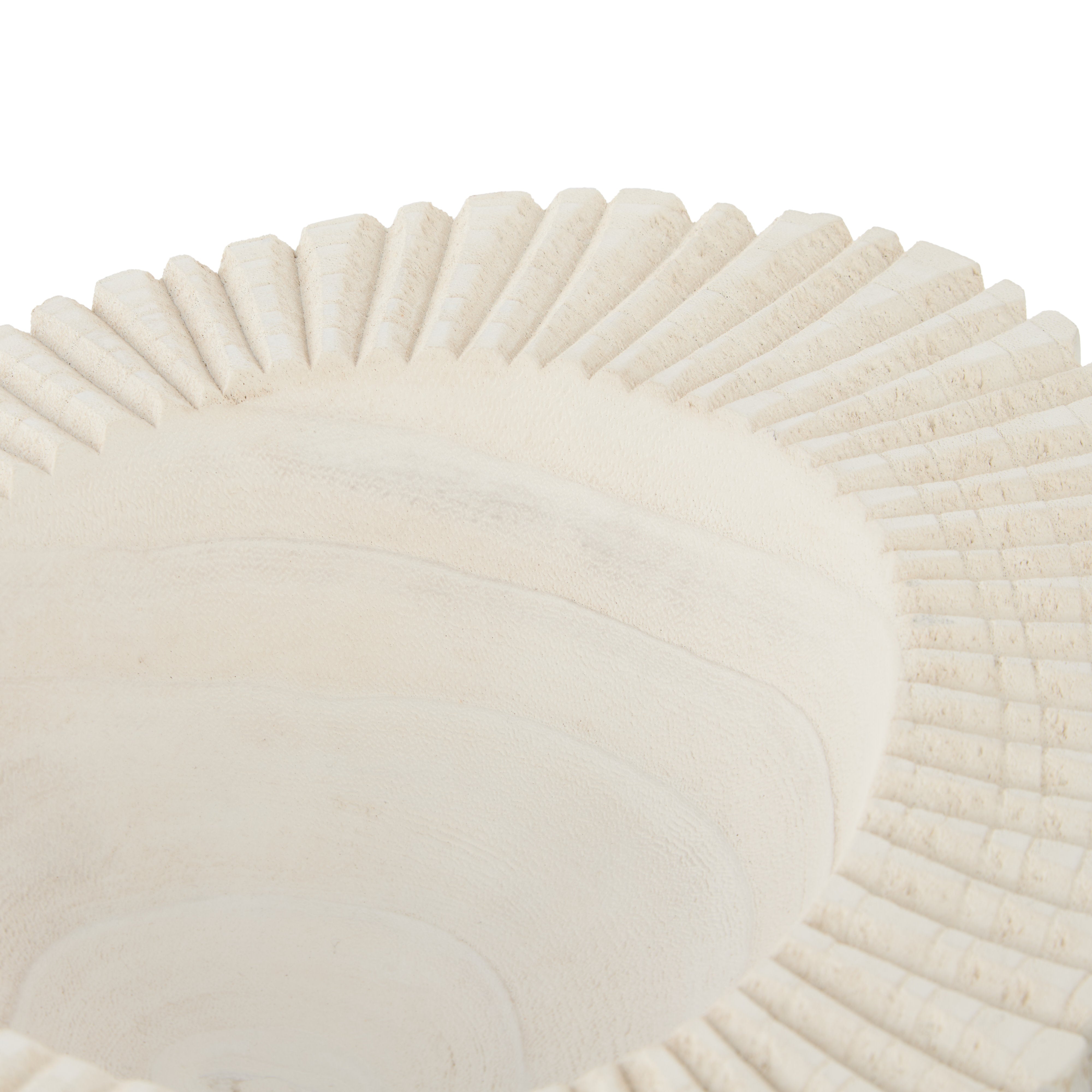 Amalfi Picton Ribbed Timber Bowl White