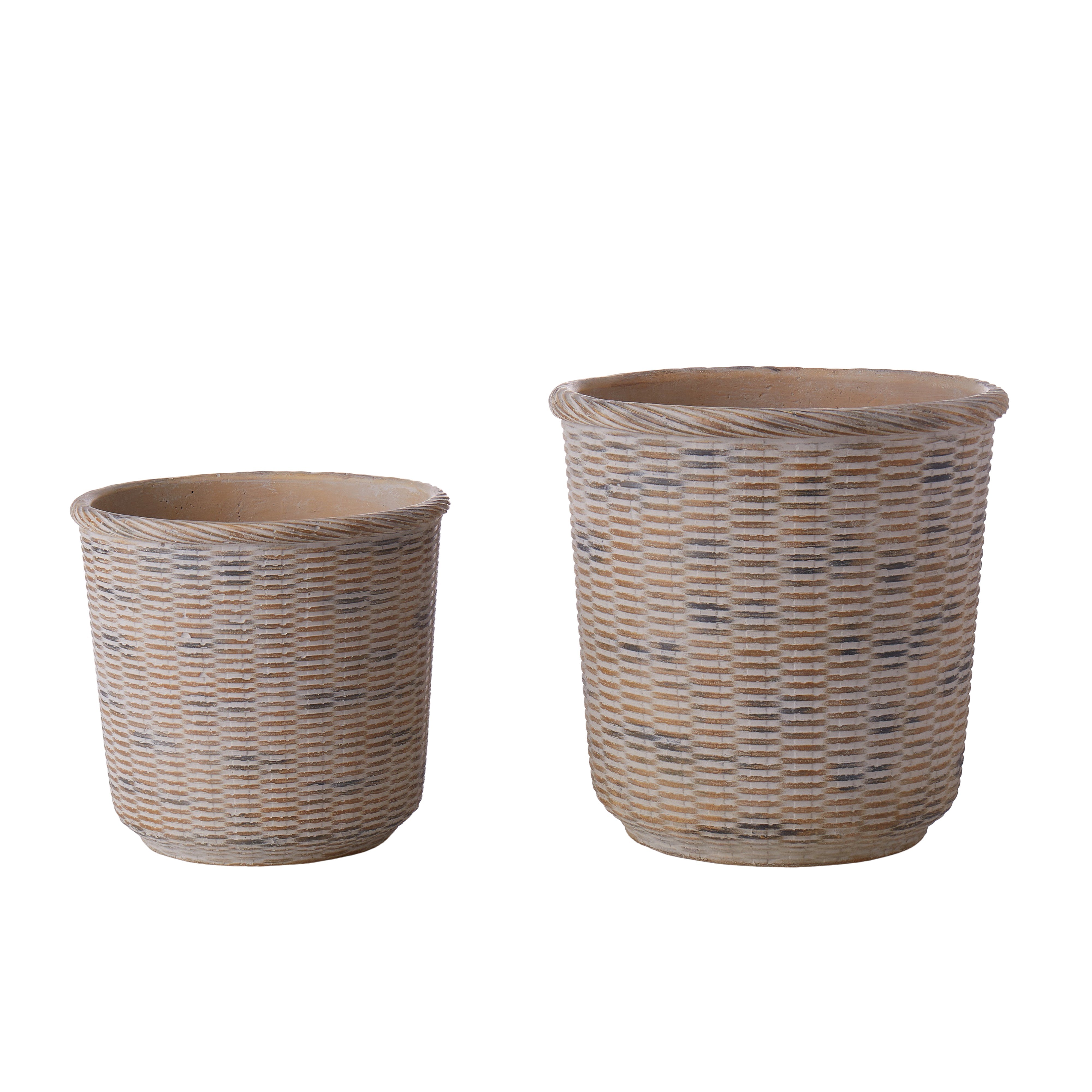 Rogue Cement Round Weave Vessel 22 x 20cm
