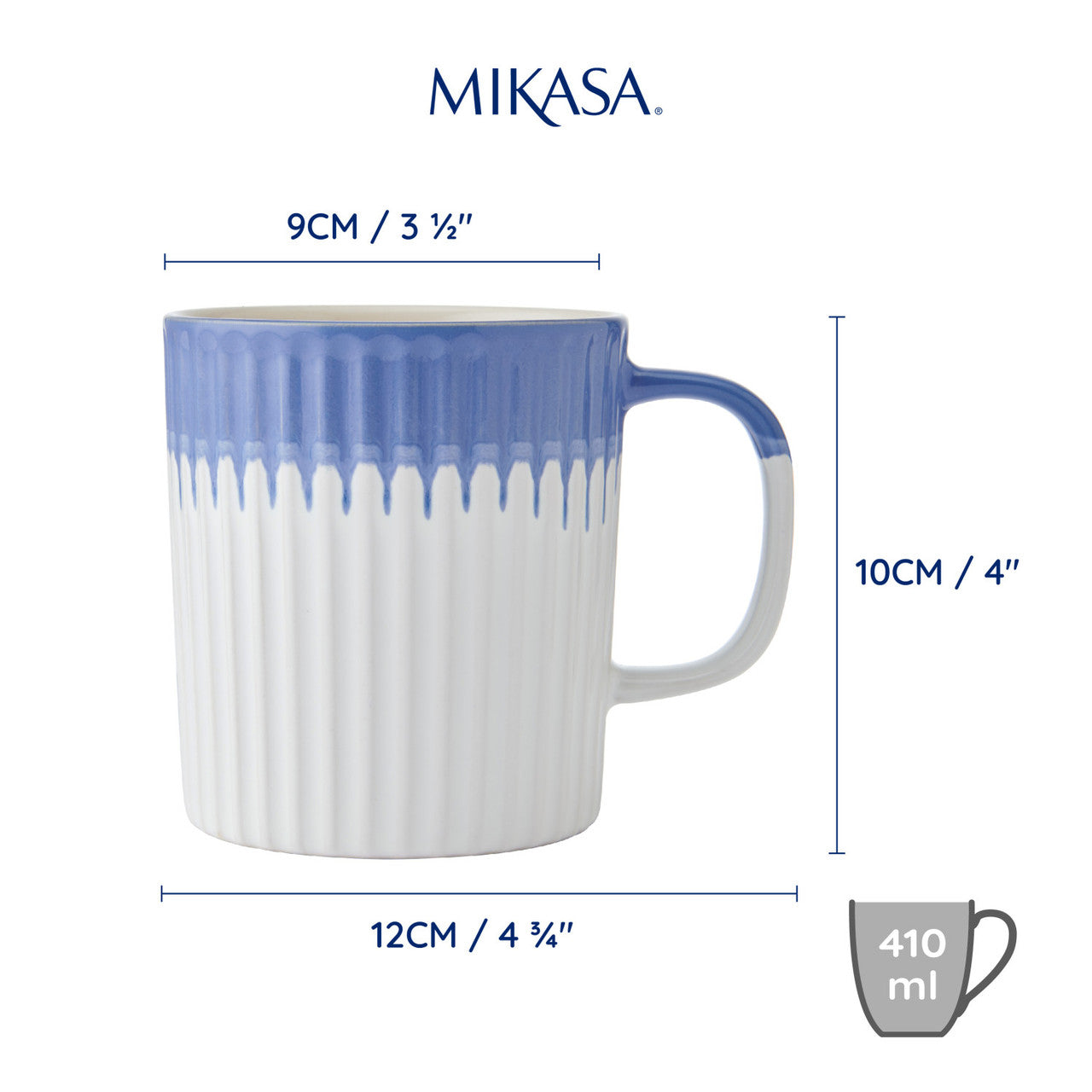 Mikasa Stoneware Mug 410ml (Blue Textured)