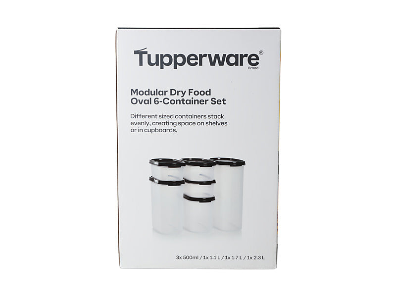 Tupperware Modular Oval Dry Food Container Set of 6 Gift Boxed