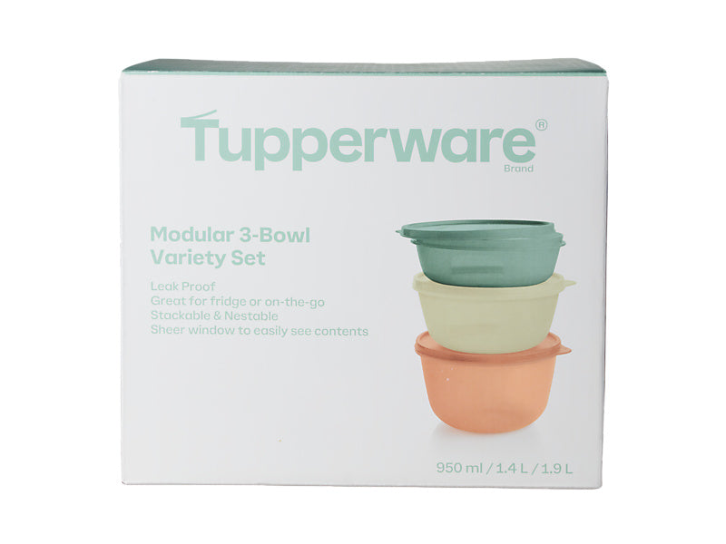 Tupperware Modular Variety Bowl Set of 3 950ml/1.4L/1.9L Gift Boxed