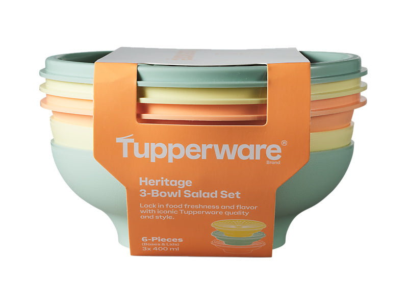 Tupperware Heritage Salad Bowl Set of 3 400ml