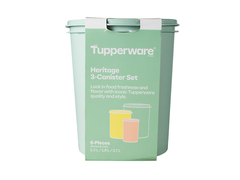 Tupperware Heritage Canister Set of 3 1.2L/1.8L/2.7L