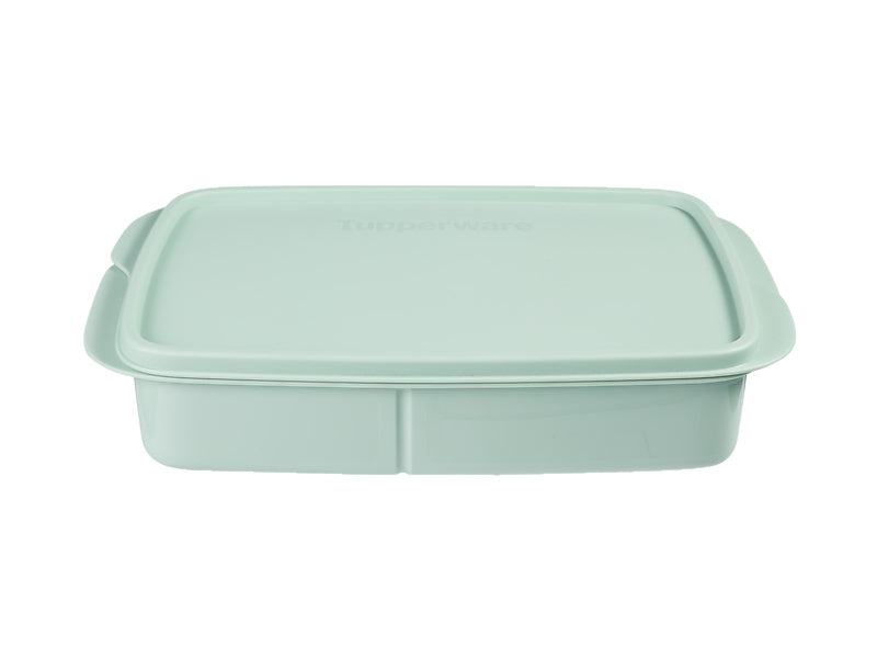 Tupperware Divided Rectangle Lunch Box 1L Green