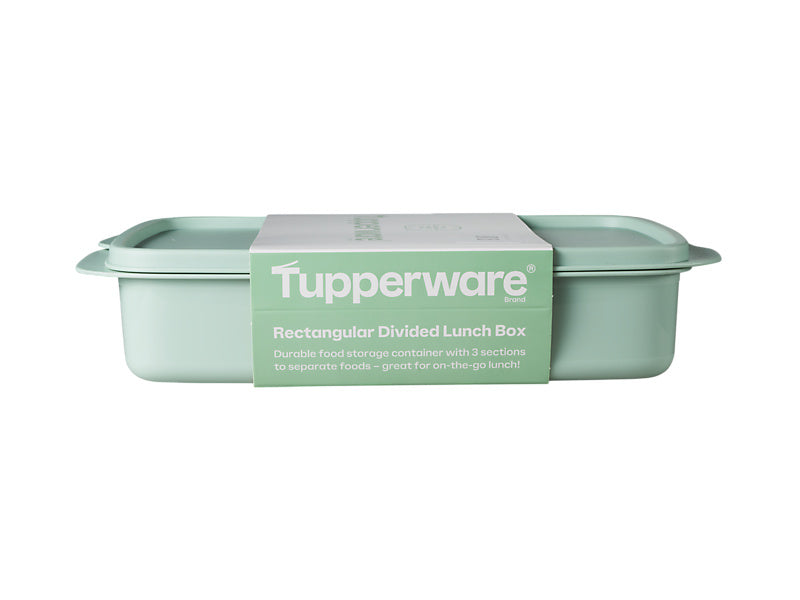 Tupperware Divided Rectangle Lunch Box 1L Green