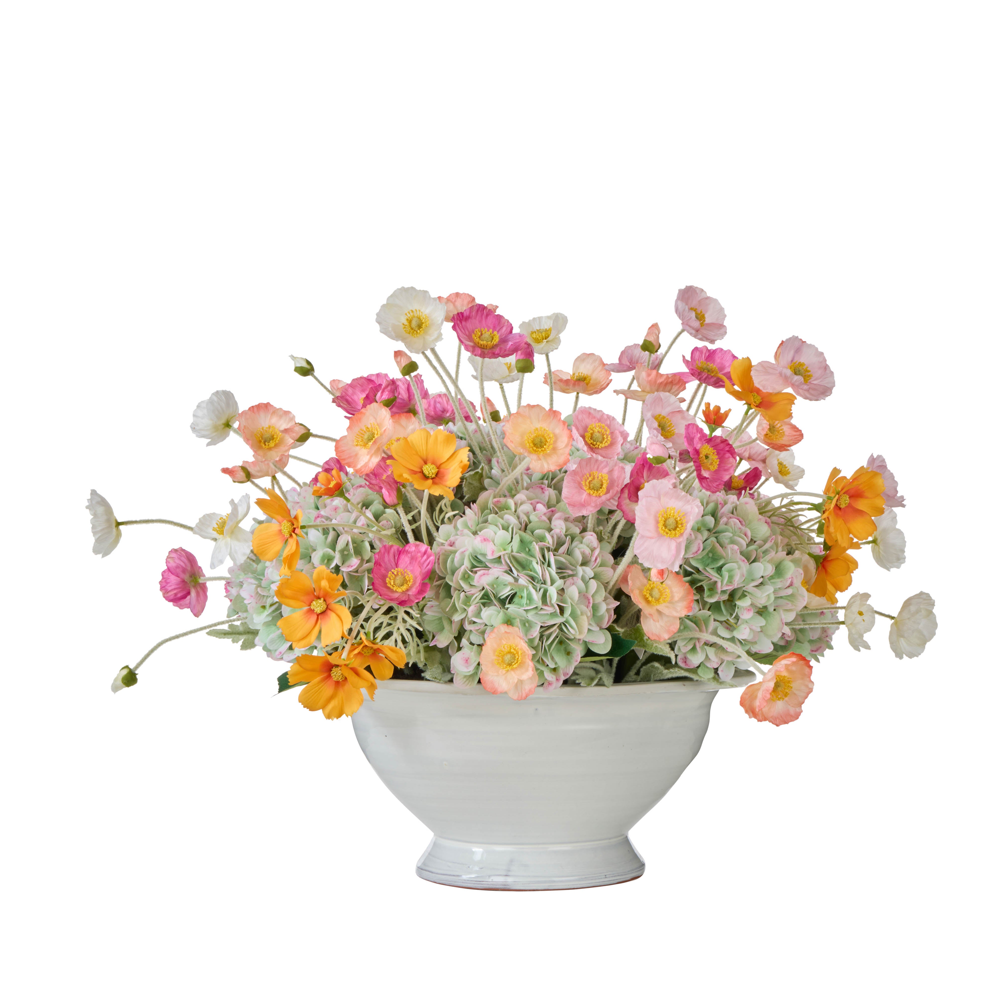 Rogue Poppy Hydrangea Mix - Miller Bowl Multi-Coloured