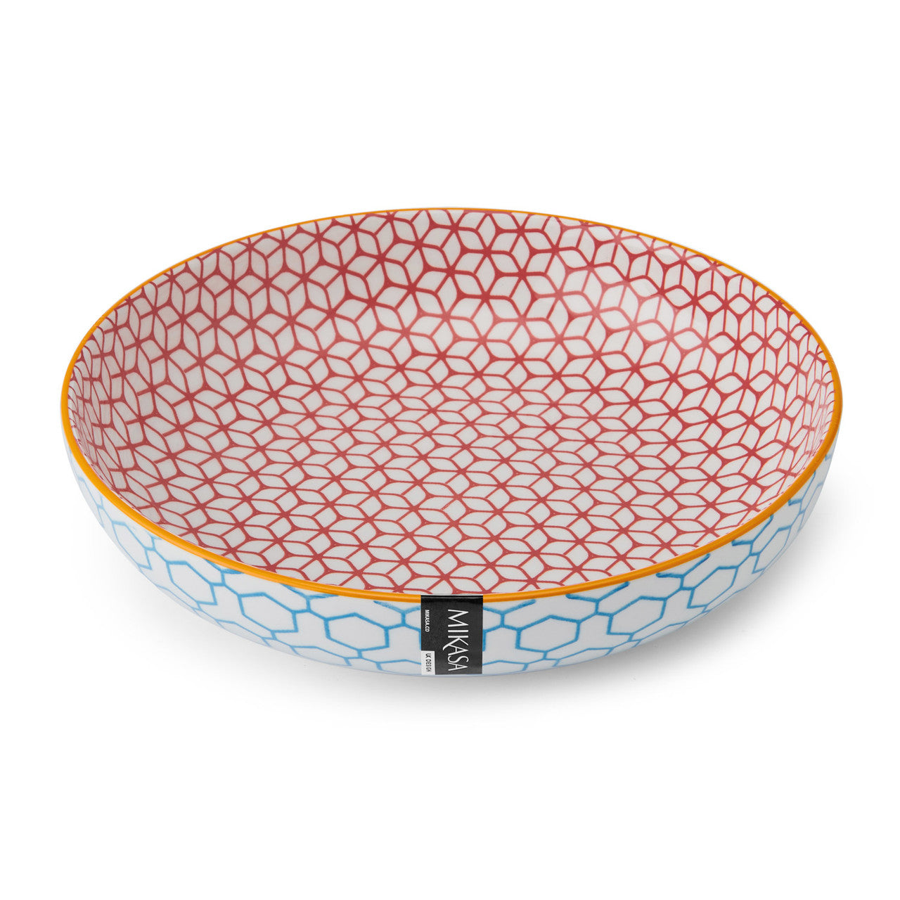 Mikasa Glazed Stoneware Coupe Bowl 21cm (Geometric Blue)