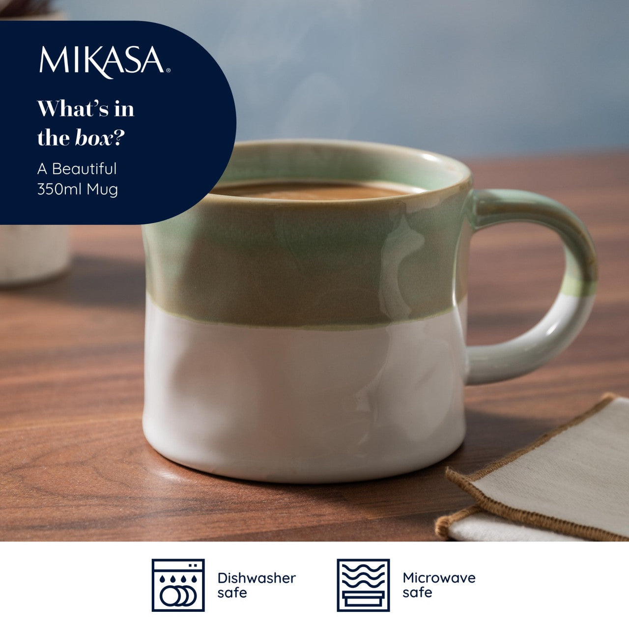 Mikasa Stoneware Mug 350ml (Ombre Green)