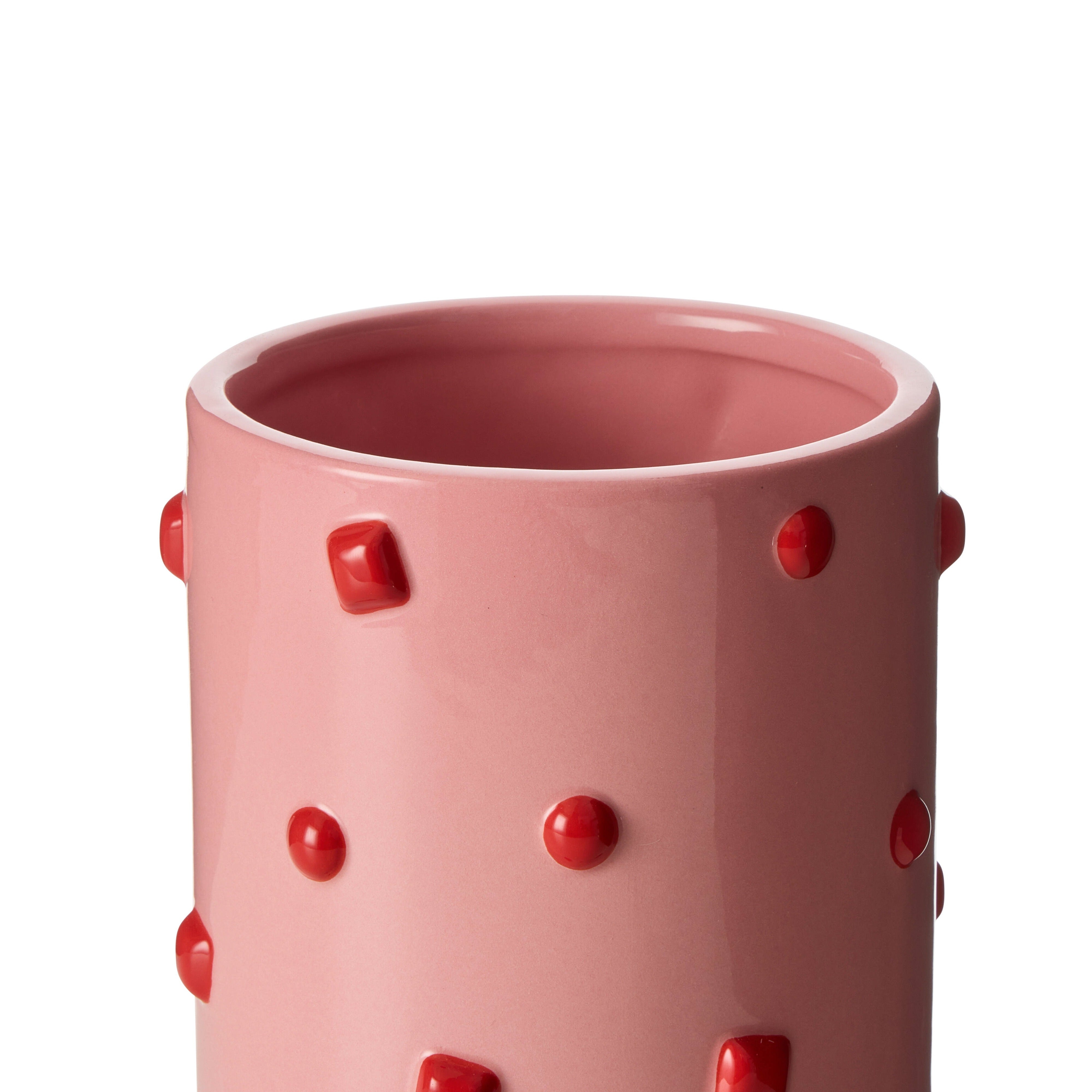 Emporium Bejeweled Vase Pink & Red