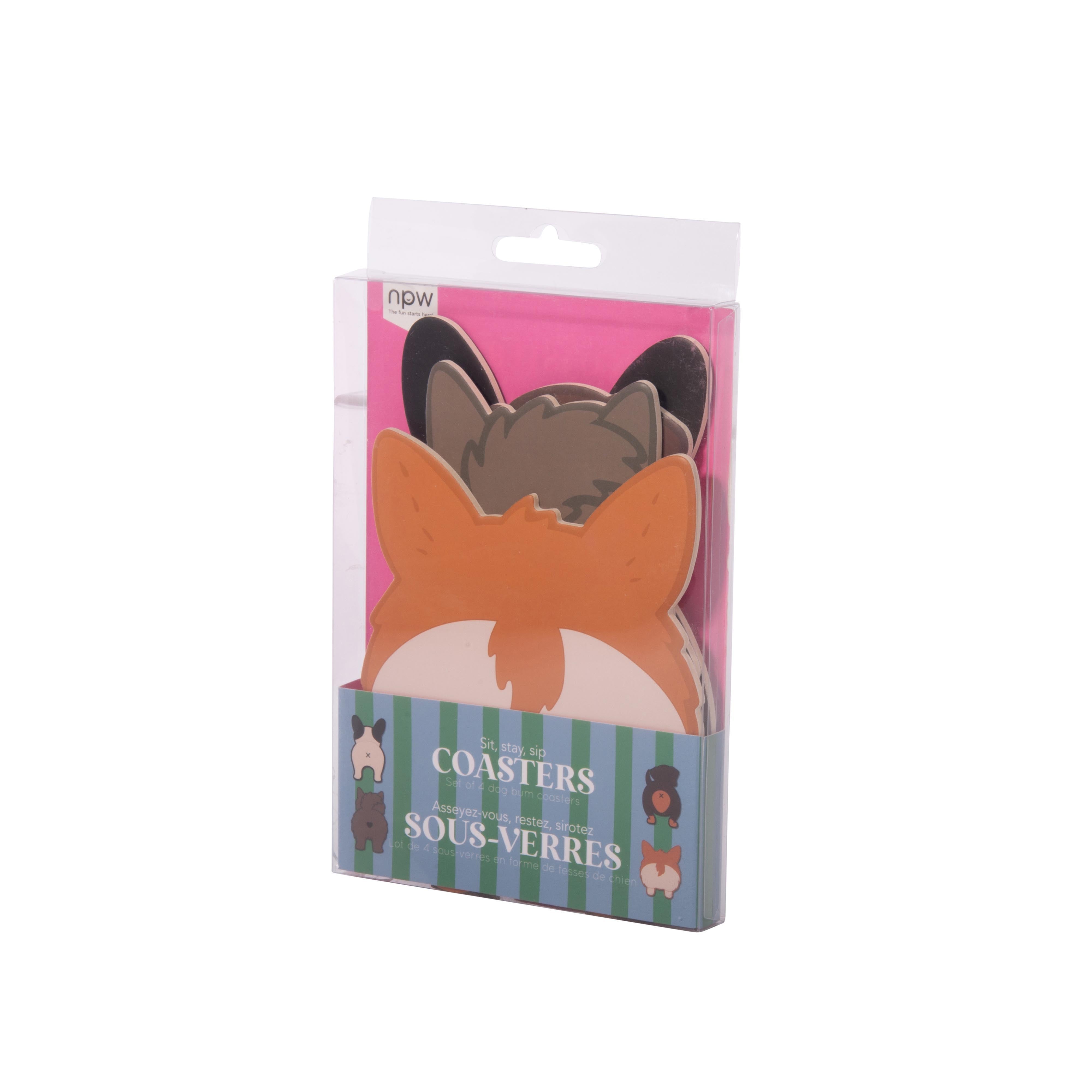NPW Dog Bum Coasters 4 Piece Set