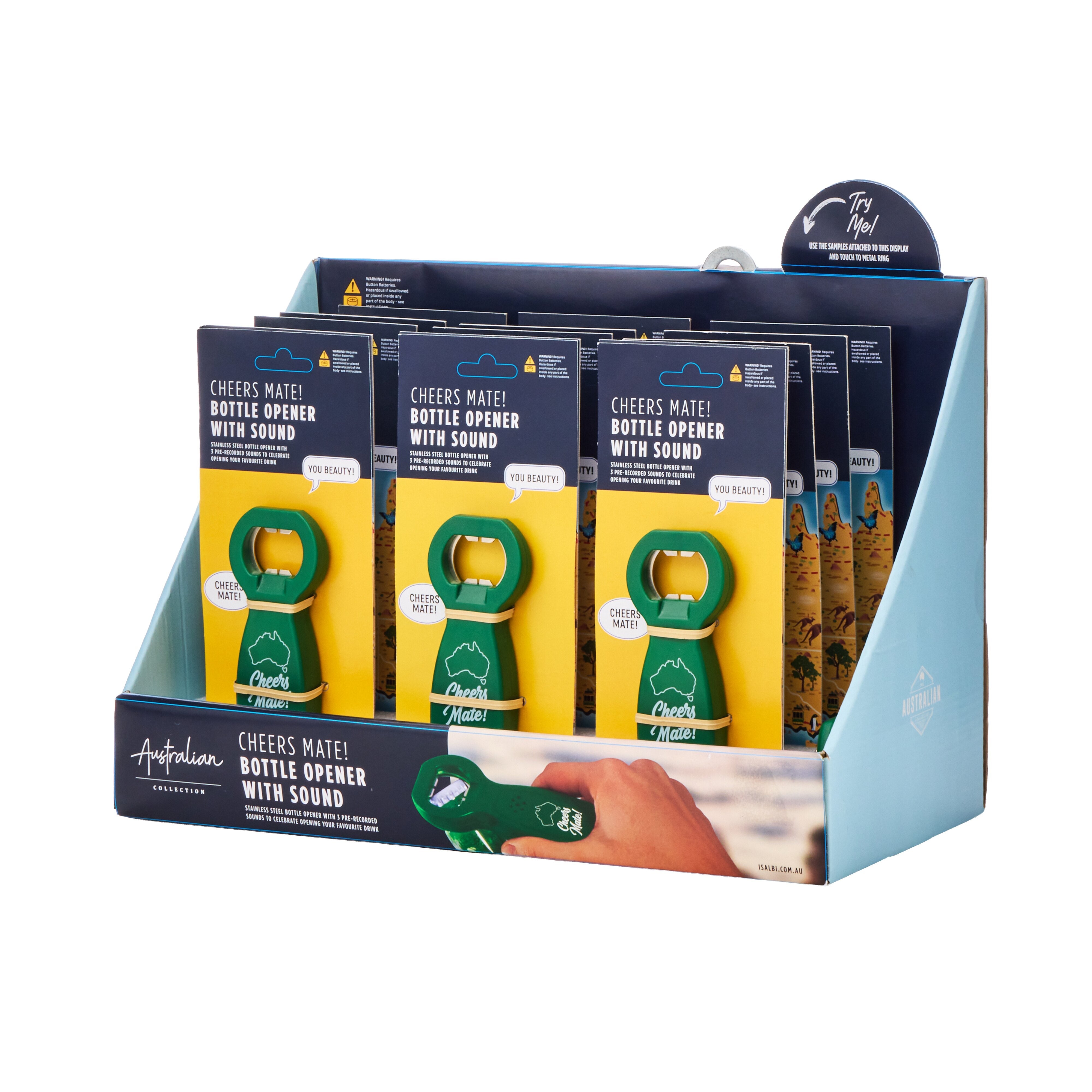 Australian Collection Cheers Mate Bottle Opener with Sound Green