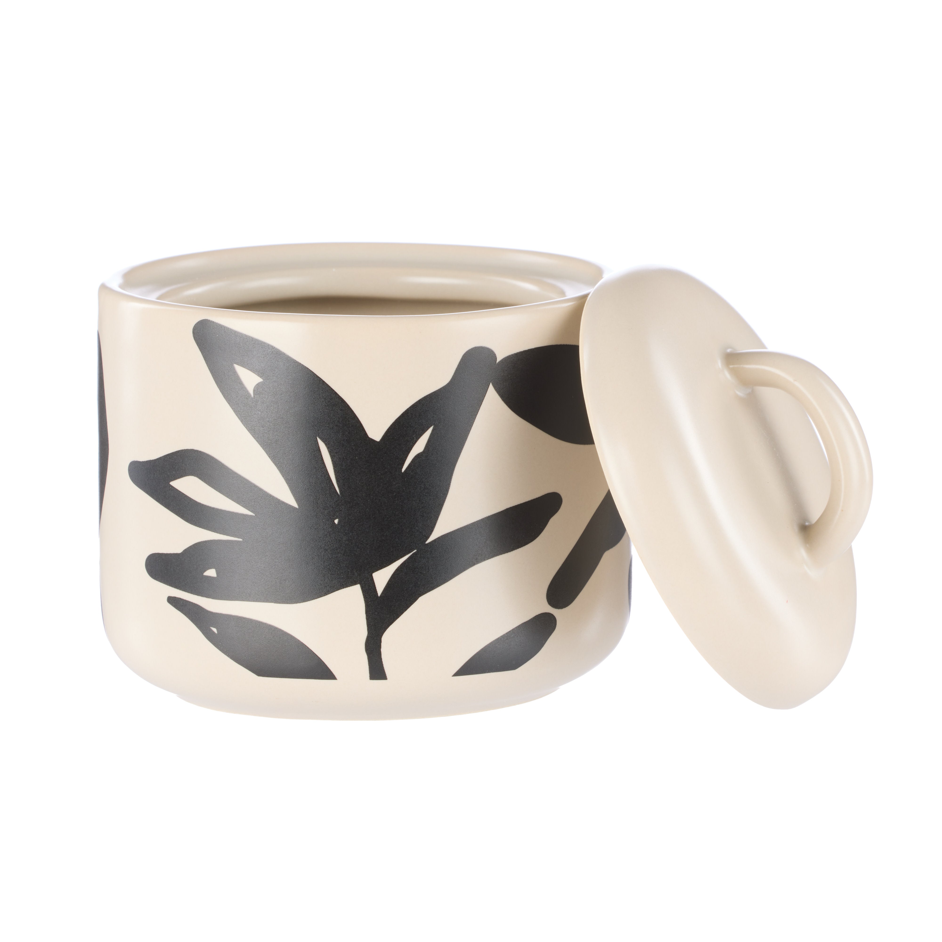 Leaf & Bean Freya Sugar Pot 350ml Oat & Black