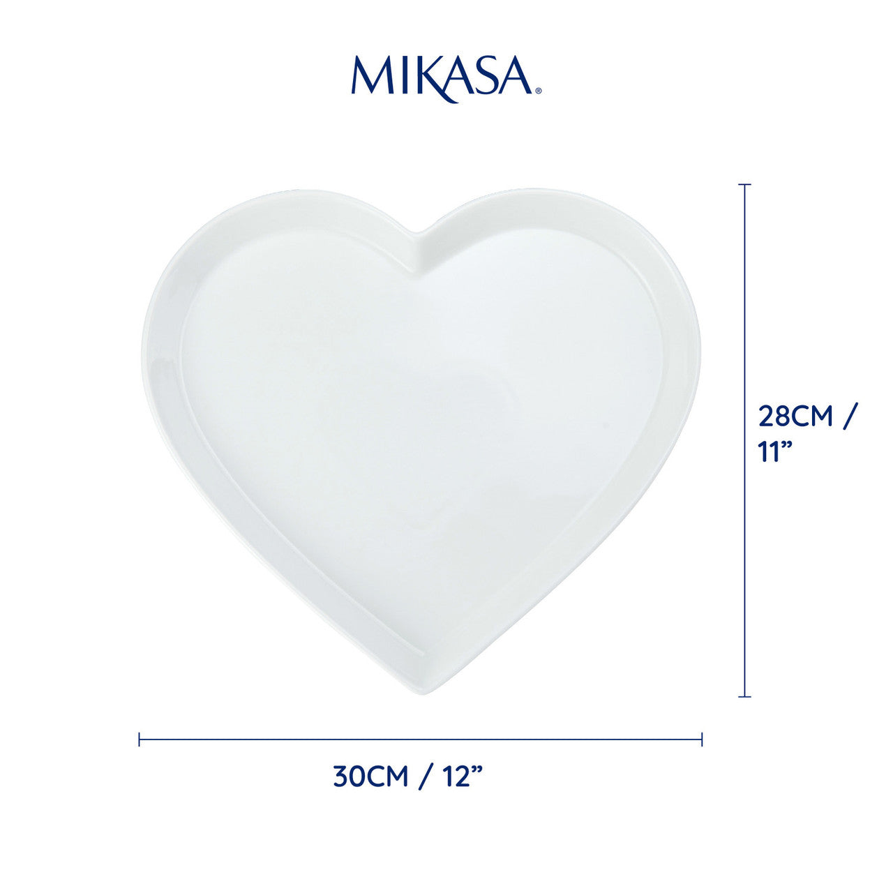 Mikasa Chalk Porcelain Heart Serving Platter 30cm (White)