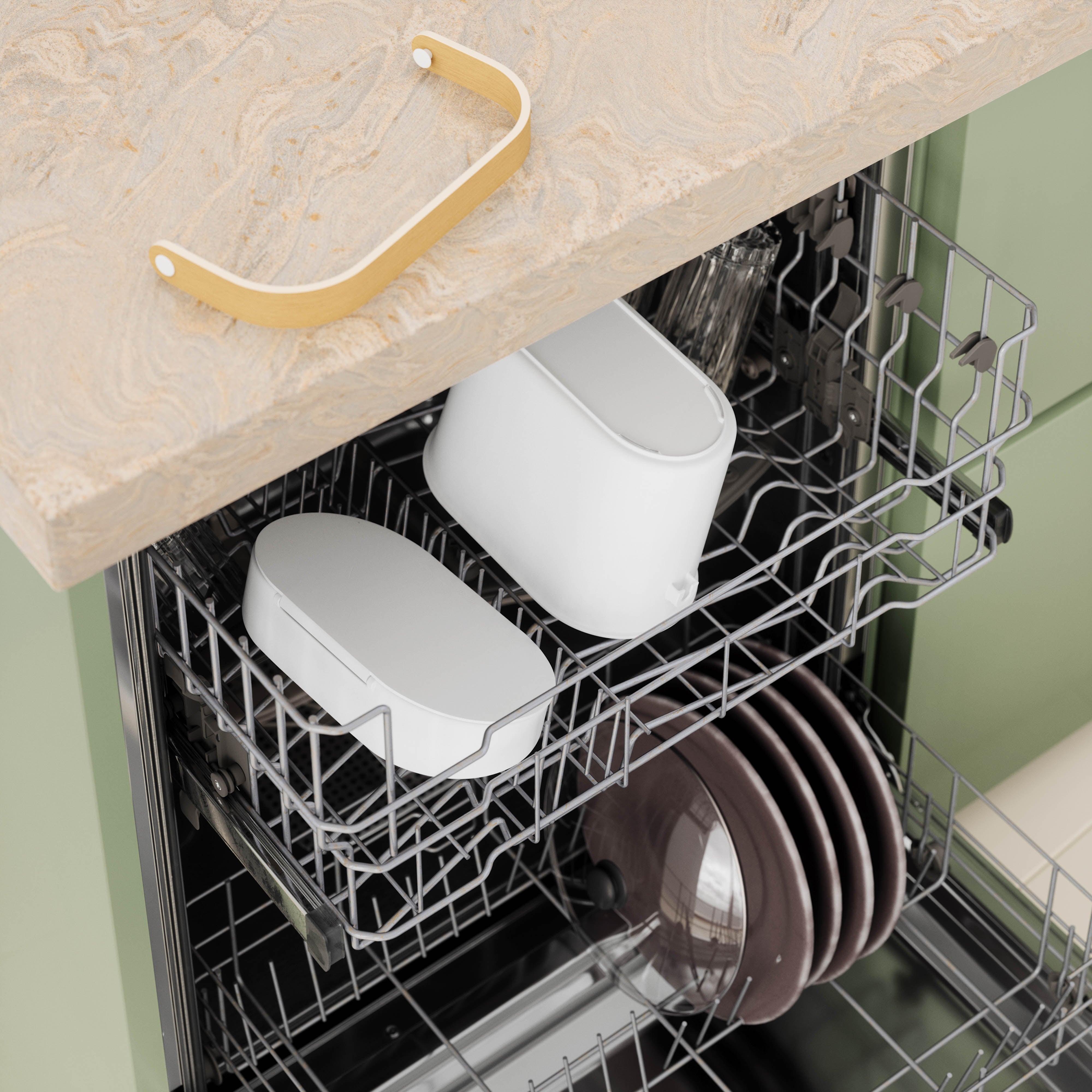 Umbra Bellwood Compost Bin White & Natural