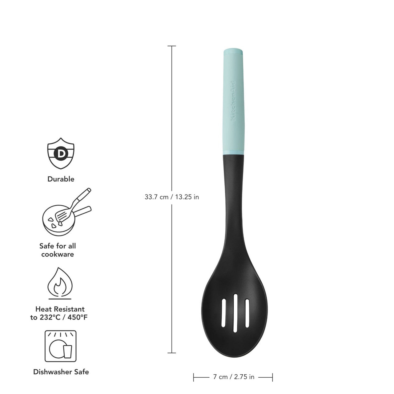 KitchenAid Soft Grip Slotted Spoon (Mineral Water)