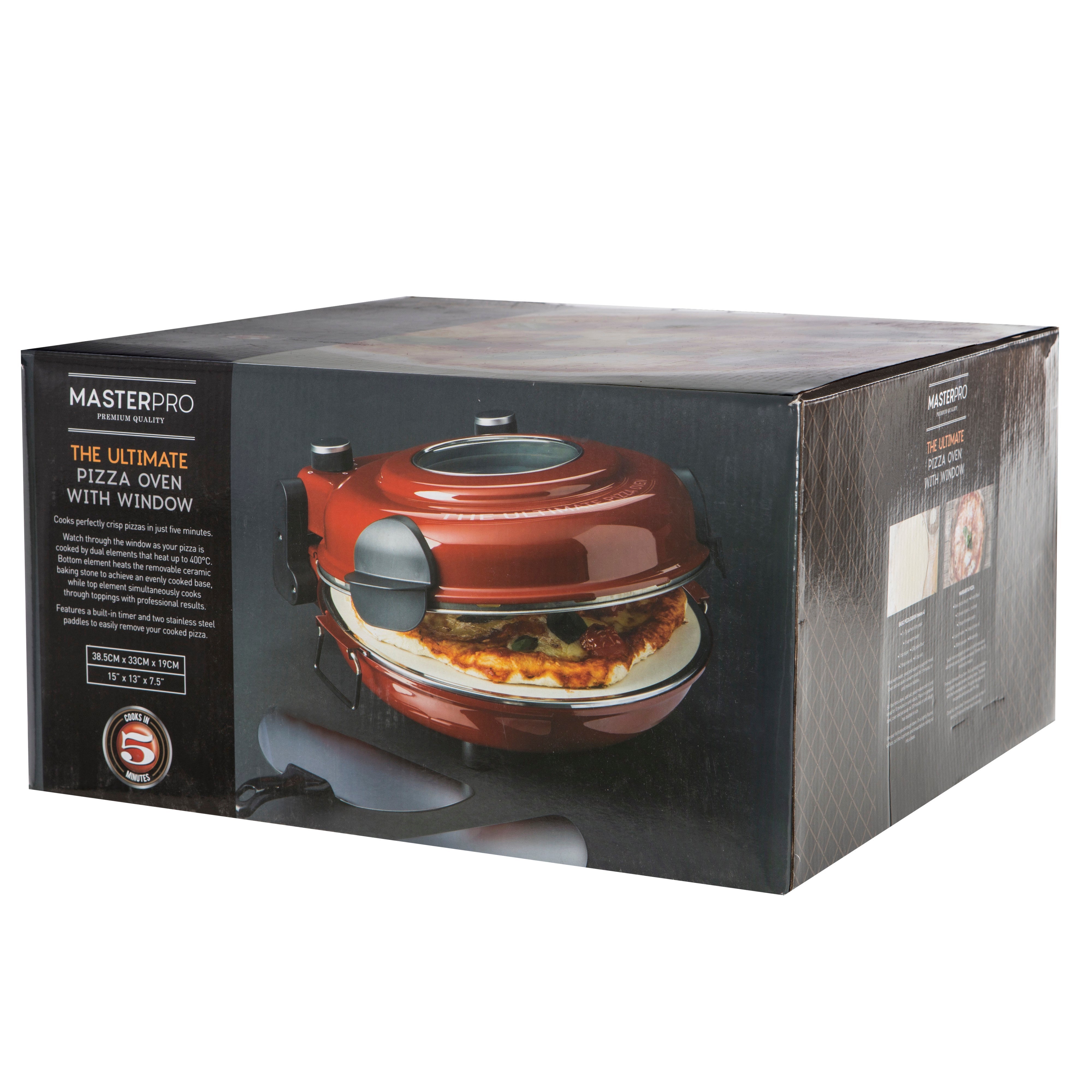 MasterPro The Ultimate Pizza Oven with Window Red & Stainless Steel