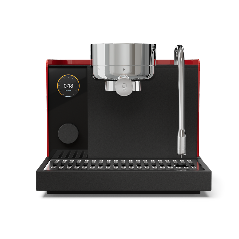 Fellow Espresso Series 1 Coffee Machine - Cherry Red with Walnut