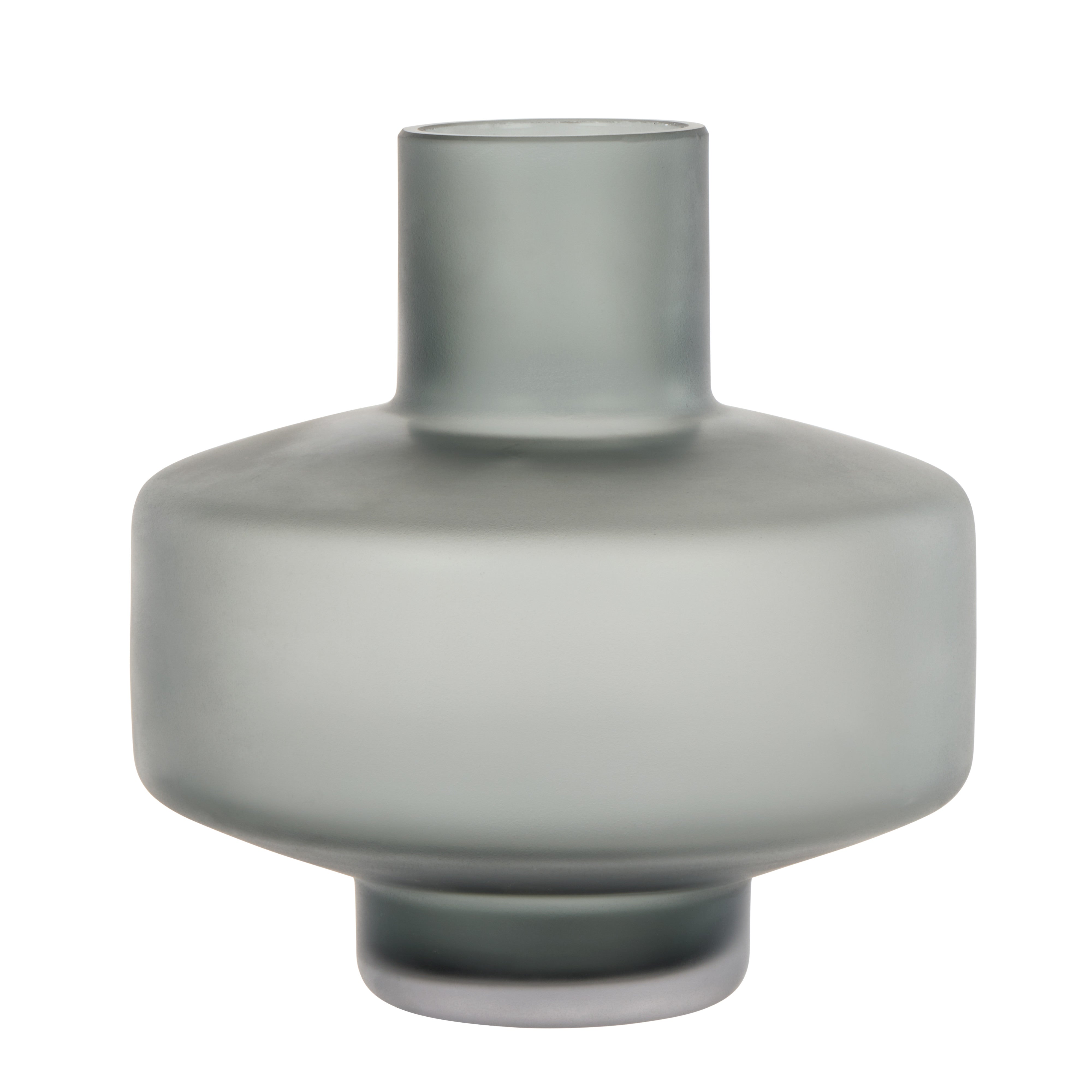Amalfi Jasper Glass Vase Matte Grey
