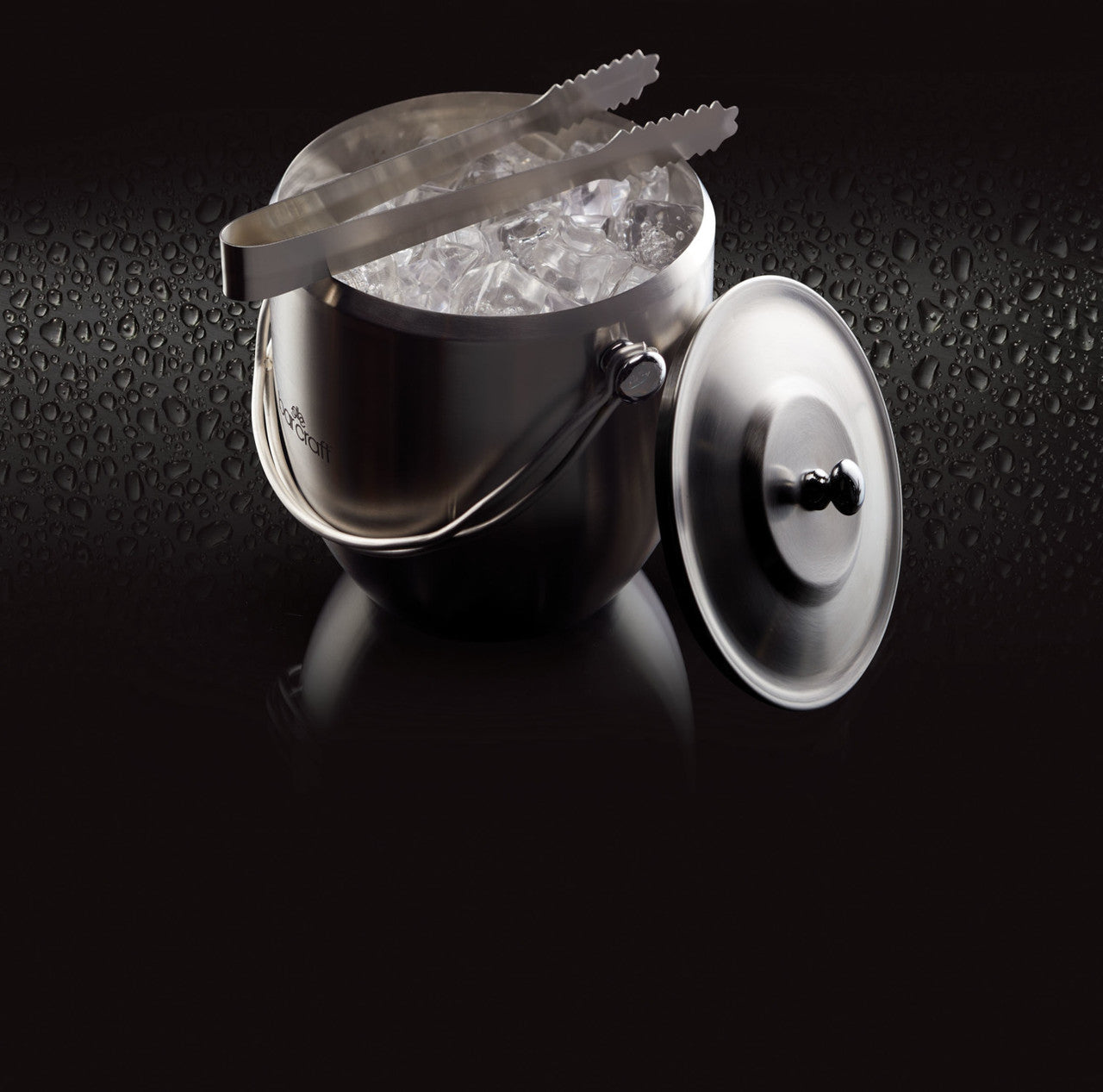 BarCraft Stainless Steel Ice Bucket with Lid & Tongs