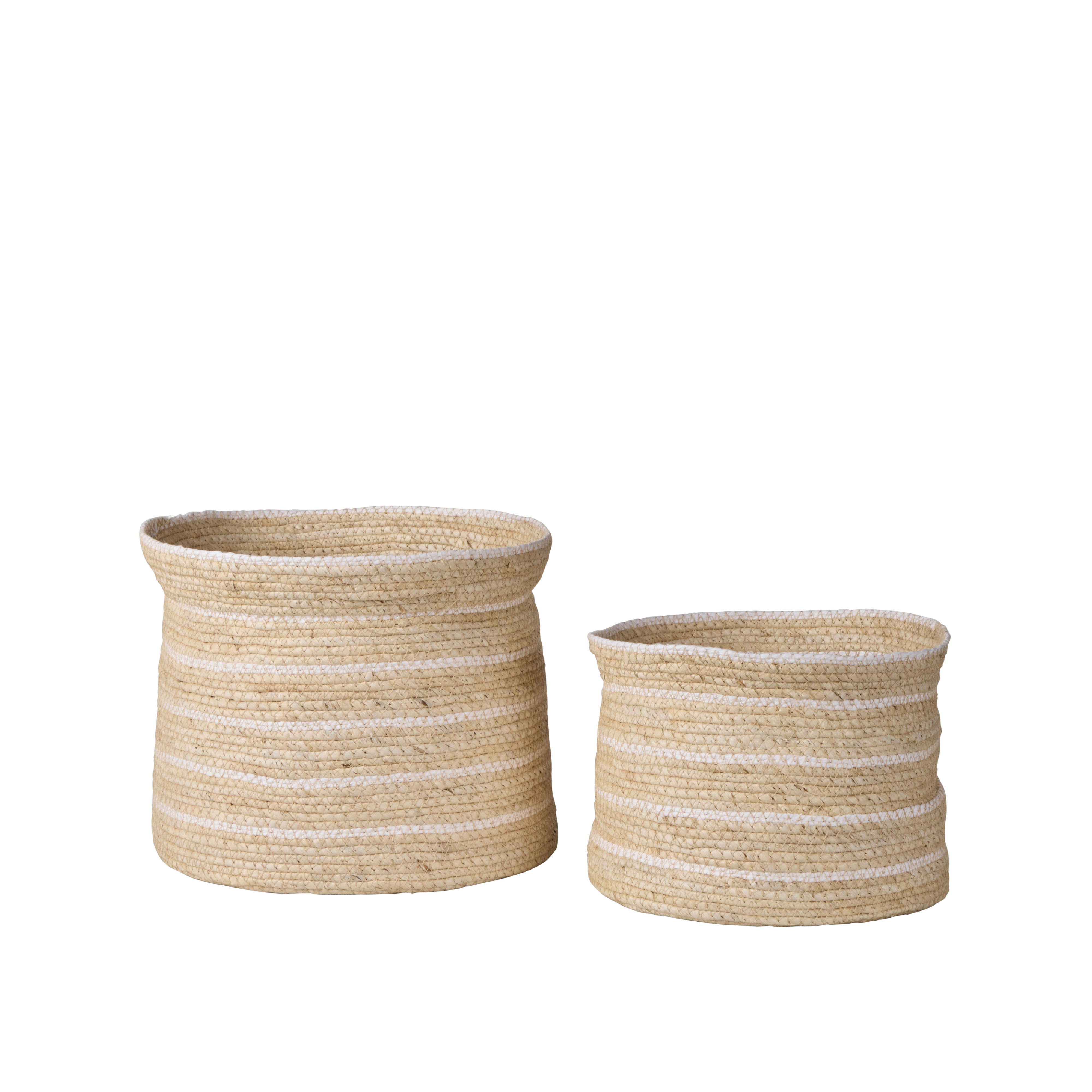 Amalfi Linear Baskets 2 Piece Set Natural & Green