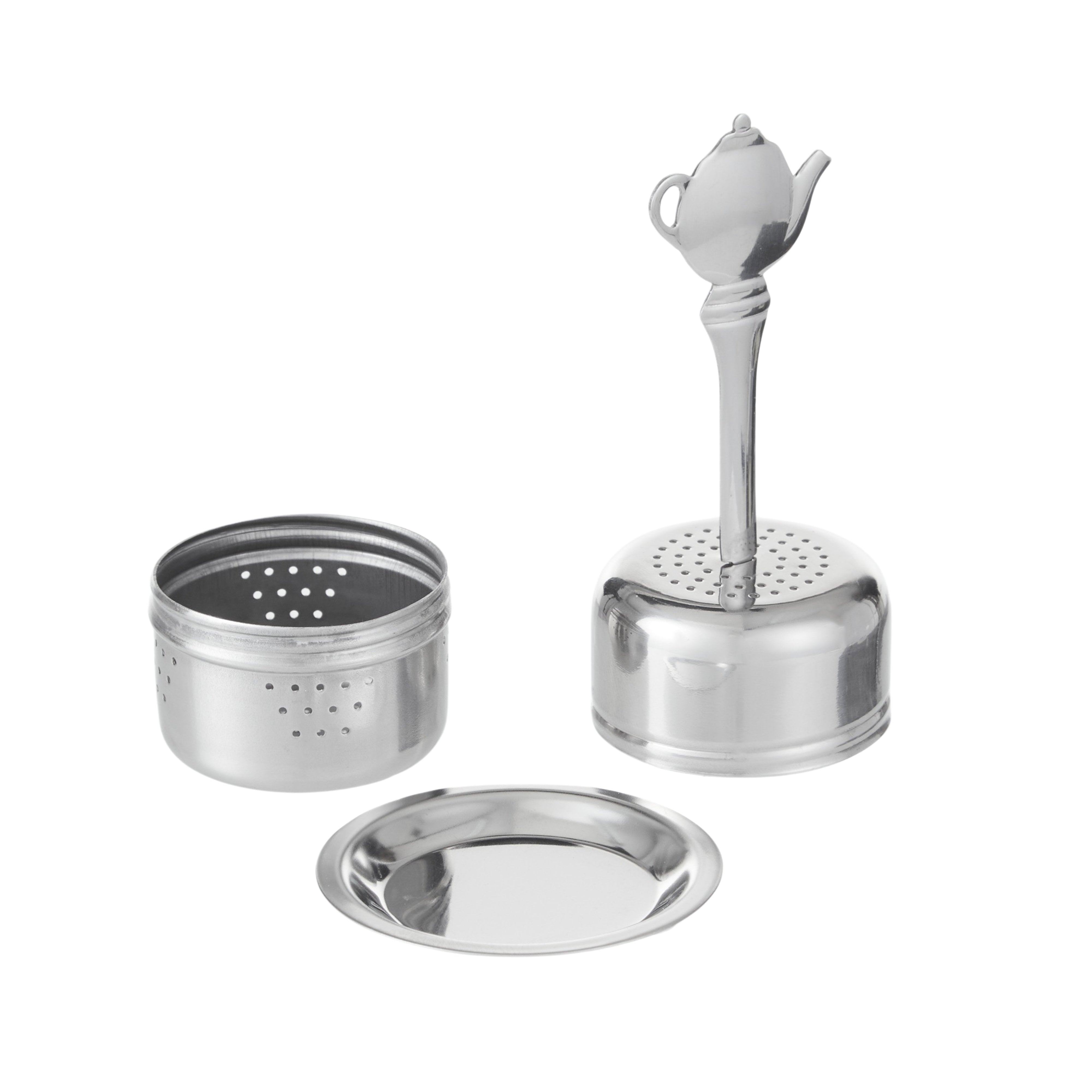 Leaf & Bean Tea Infuser Ball With Handle Silver