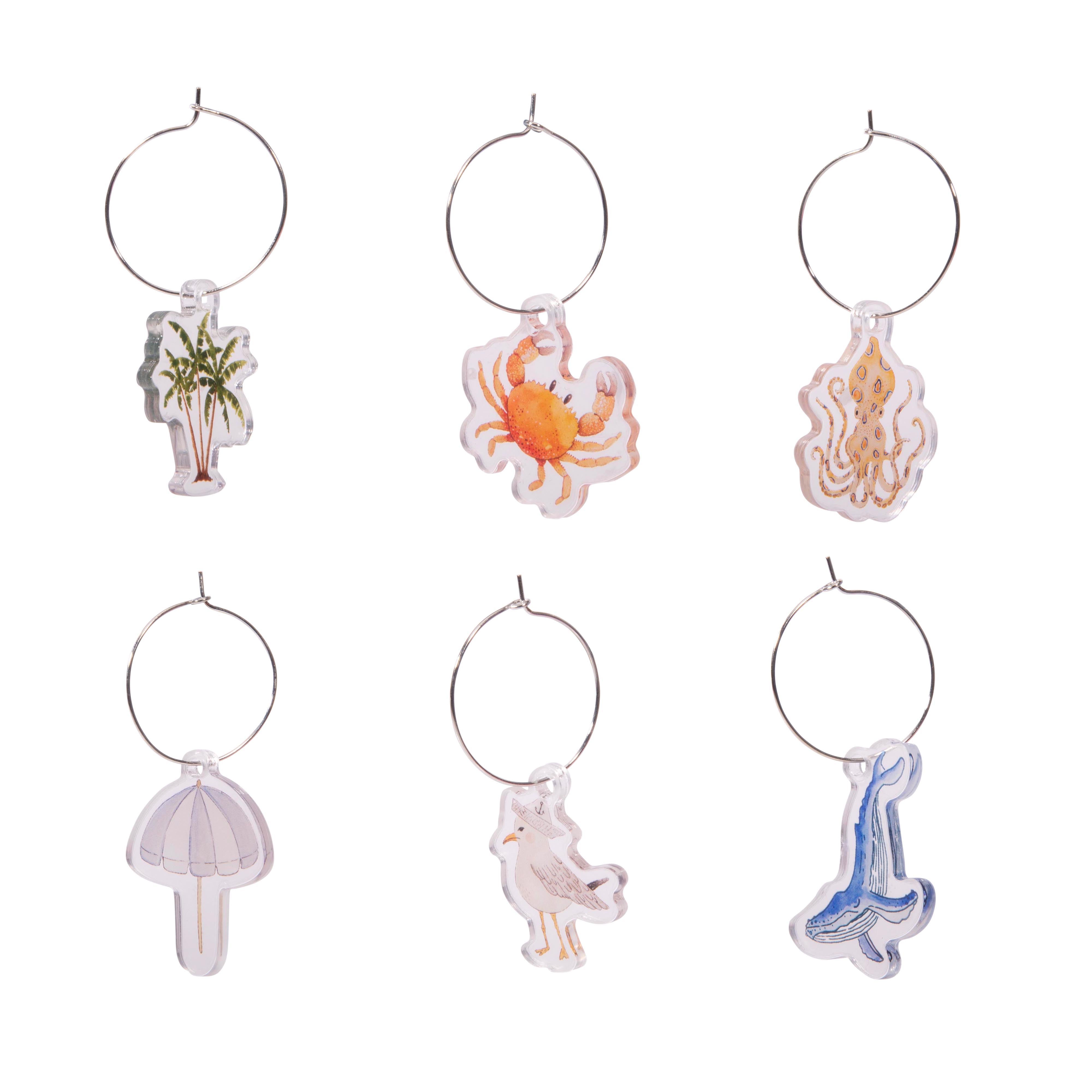 Australian Collection Floating Wine Glass with Charm Sylvia Harvey Walker Assorted