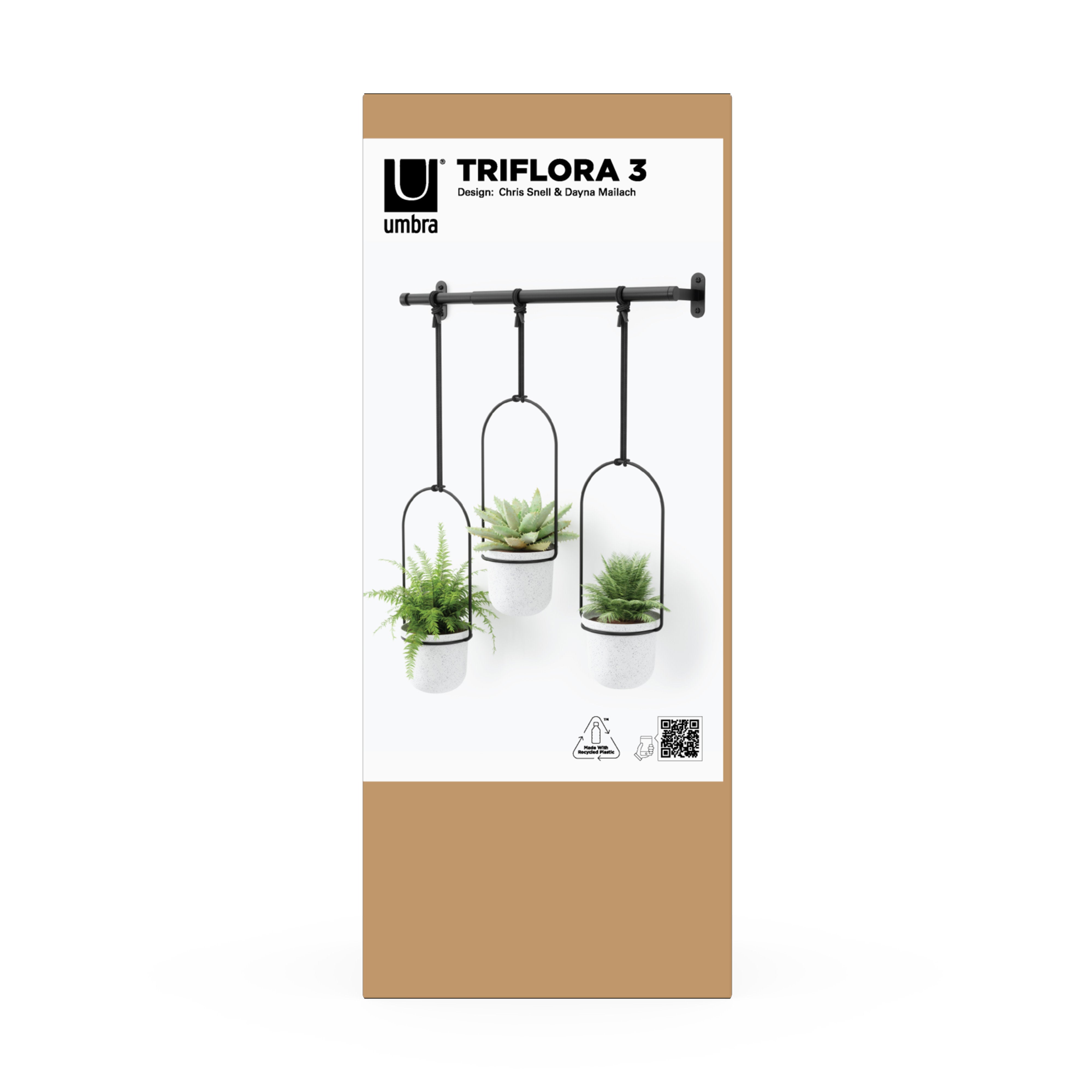 Umbra Triflora Hanging Planter White & Black