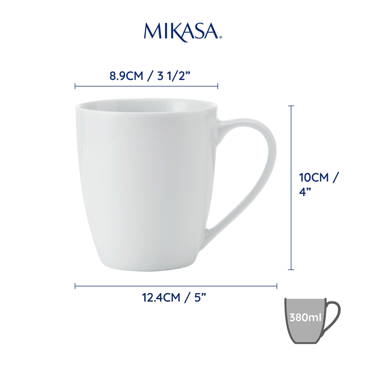 Mikasa Chalk Porcelain Mug Set 4 Piece 380ml (White)
