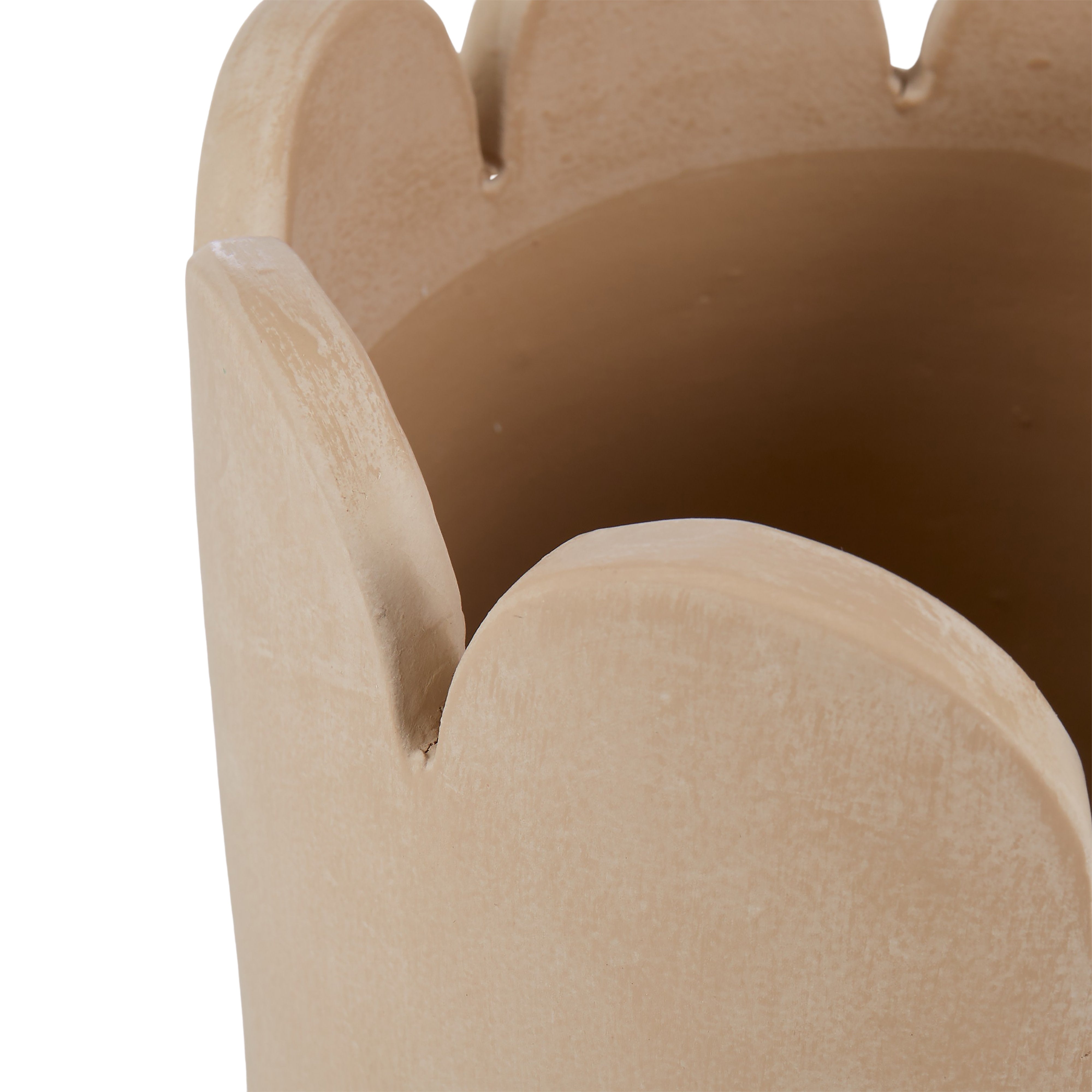 Amalfi Ceramic Stone Wash Scalloped Vessel Terracotta