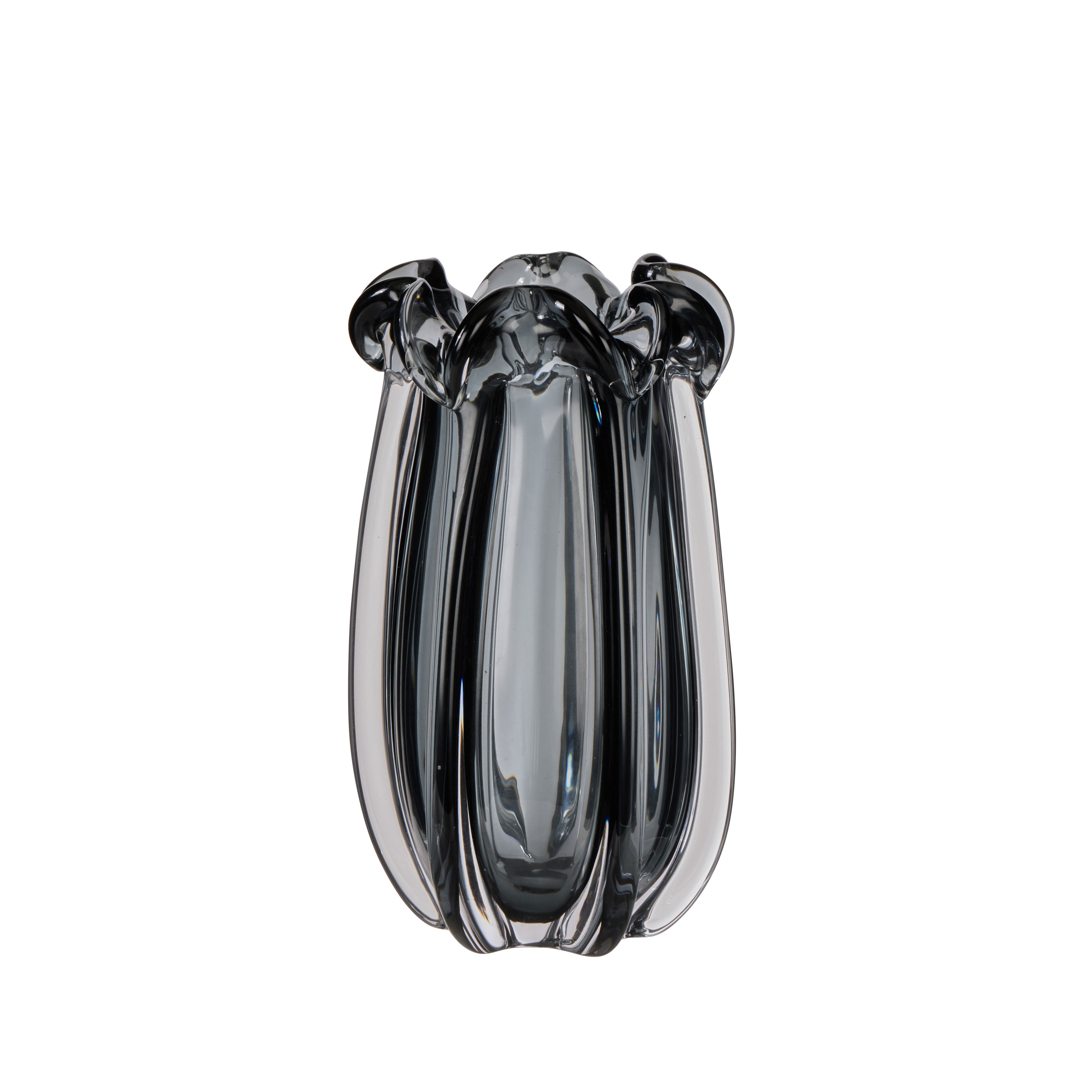 Amalfi Wavy Glass Vase Grey