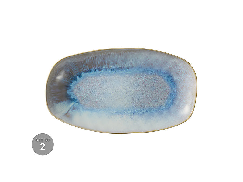 Maxwell & Williams Lunara Oblong Platter Blue 36 x 20cm