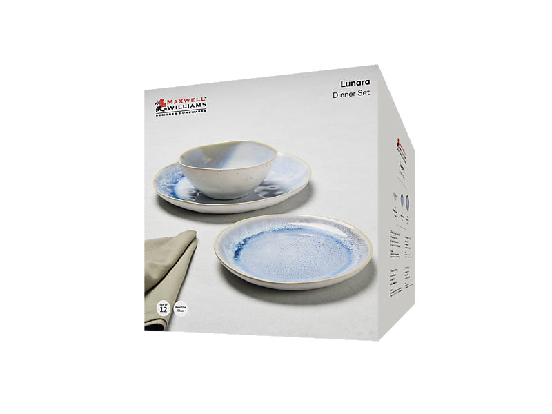 Maxwell & Williams Lunara Coupe Dinner Set Blue 12 Piece