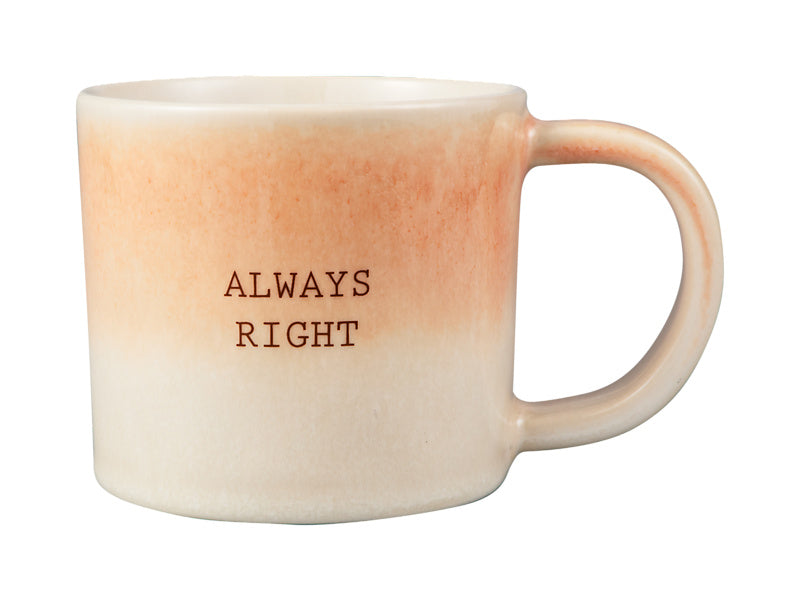 Maxwell & Williams The Mug Club Quotes Mug Always Right Coral 350ml