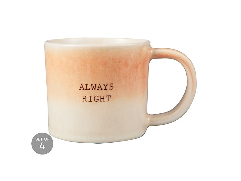 Maxwell & Williams The Mug Club Quotes Mug Always Right Coral 350ml