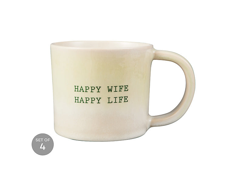 Maxwell & Williams The Mug Club Quotes Mug Happy Wife Happy Life Green 350ml