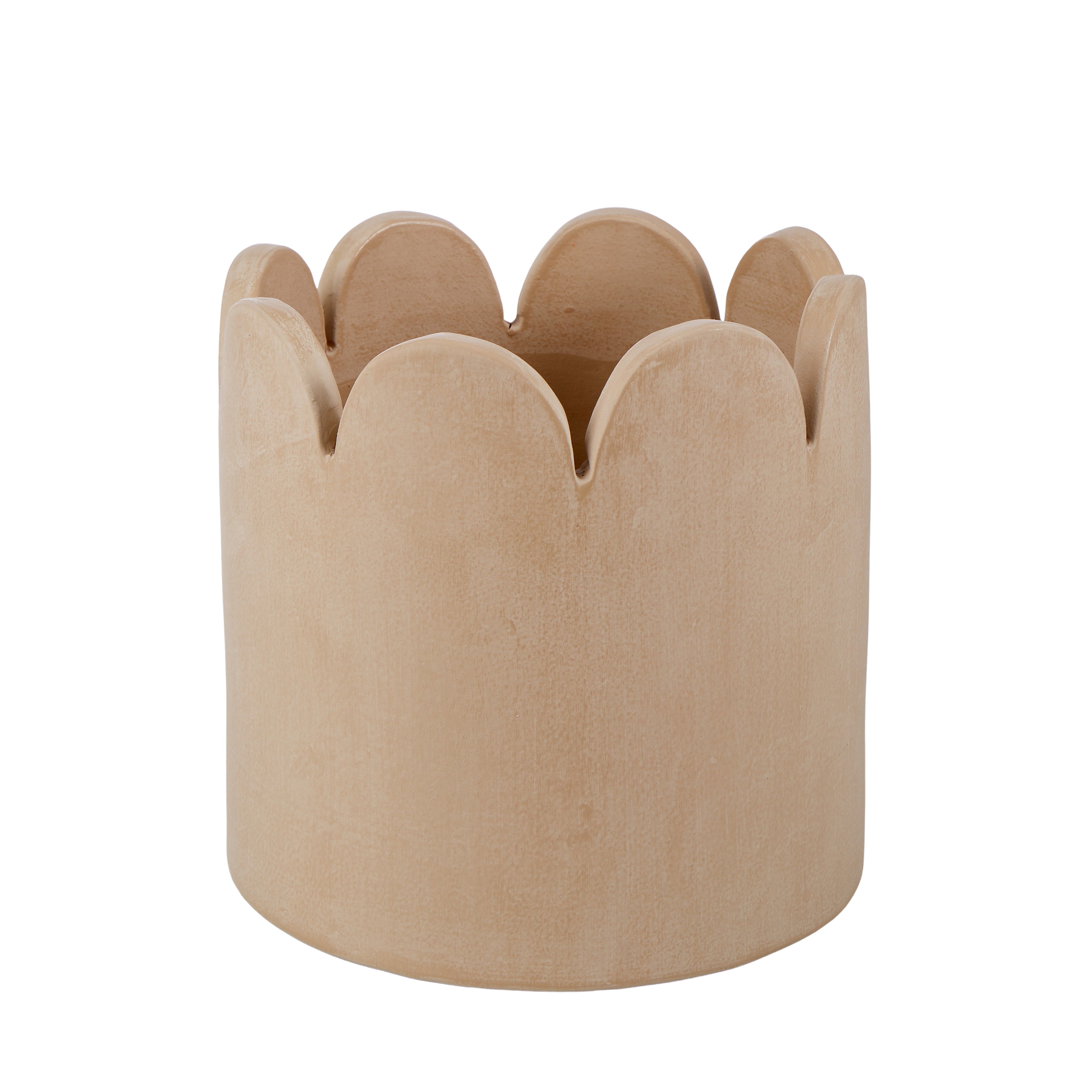 Amalfi Ceramic Stone Wash Scalloped Vessel Terracotta