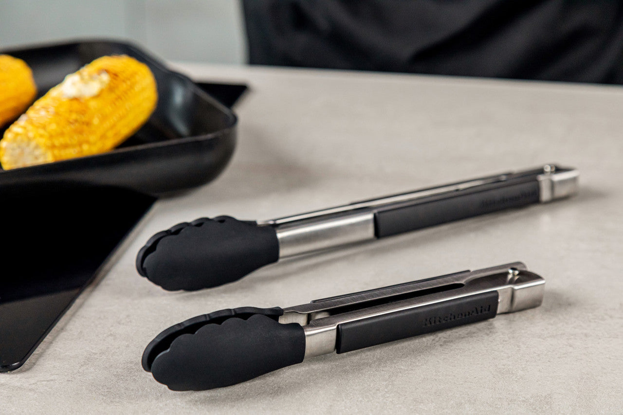 KitchenAid Silicone Tipped Side Locking Tongs 23cm