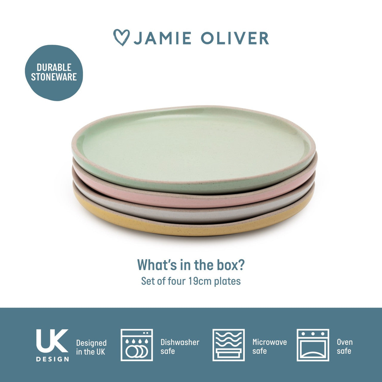 Jamie Oliver Big Love 19cm Little Plates Set of 4 Mixed Colours