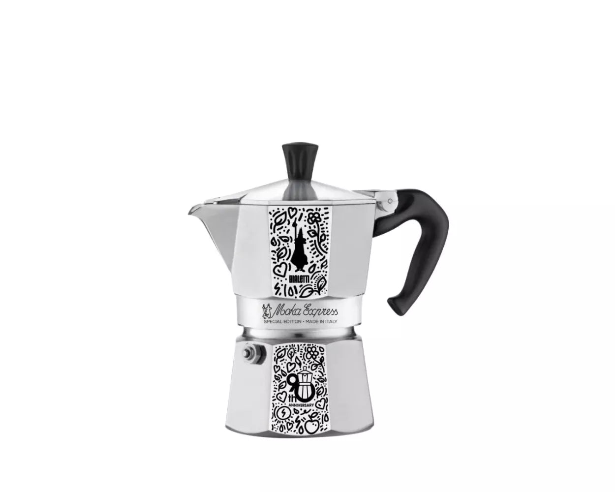 Bialetti 90th Anniversary Moka Express 3 Cup (130 ml) Stovetop Coffee Maker
