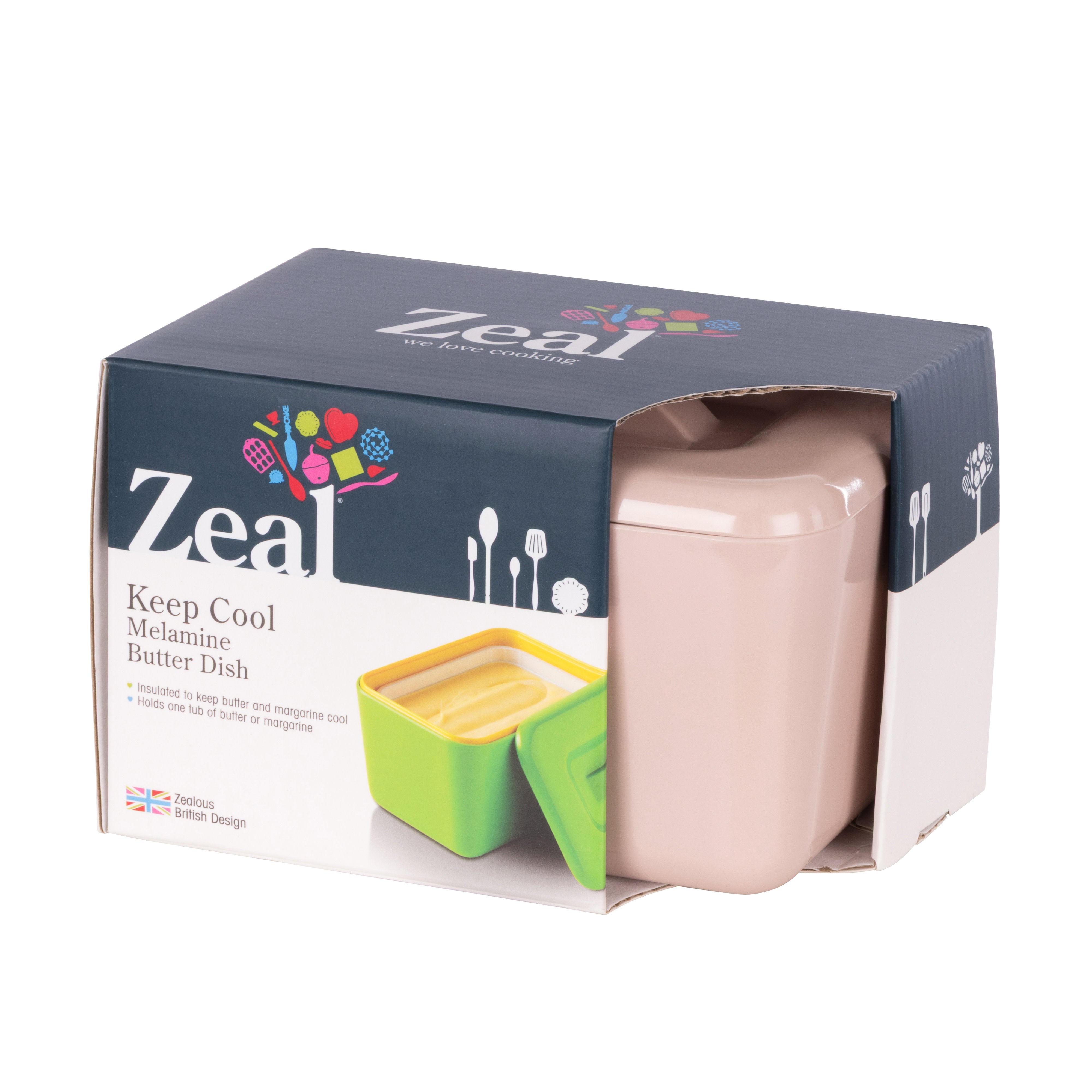 Zeal Keep Cool Melamine Butter Dish Rose Pink