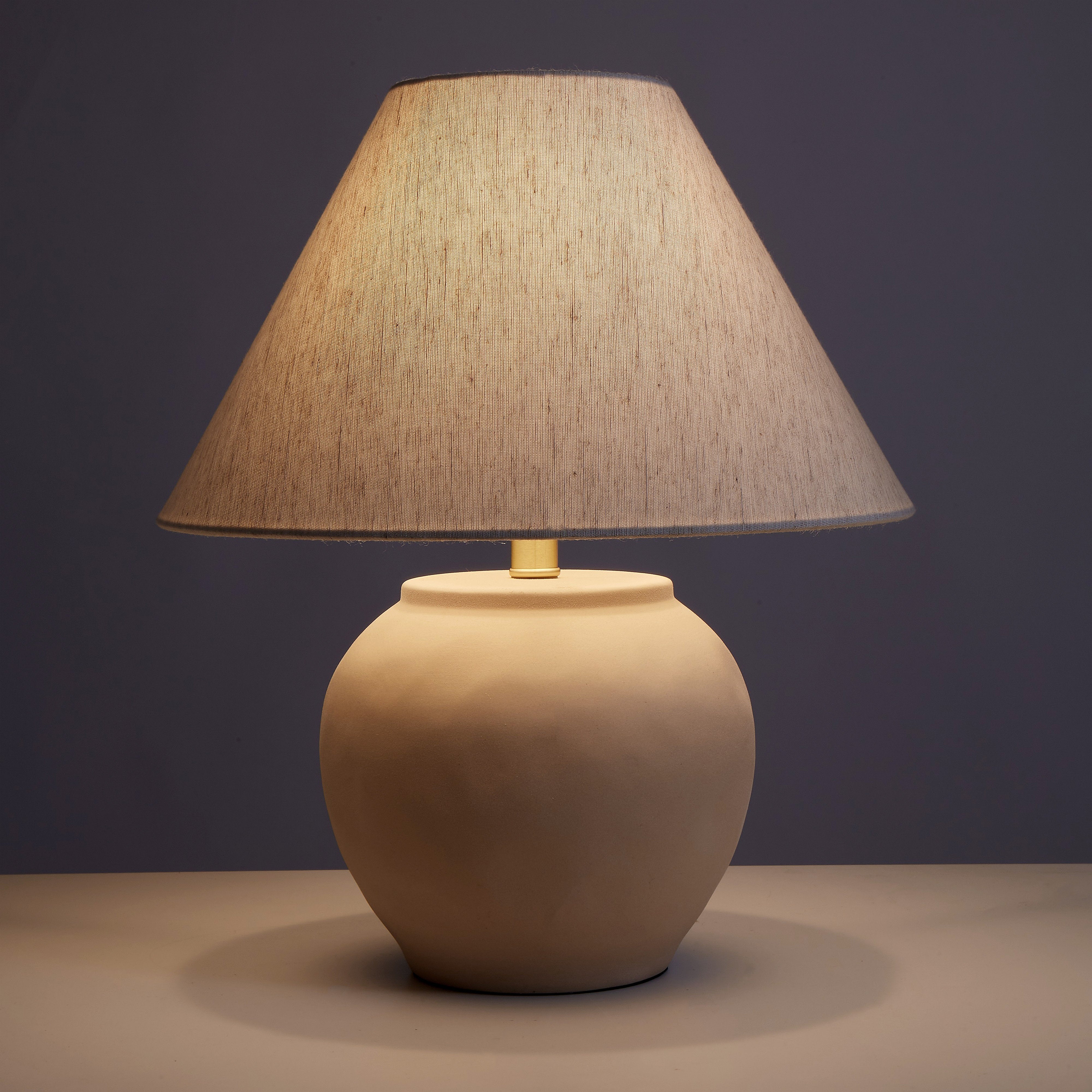 Amalfi Stone Effect Table Lamp Beige & White