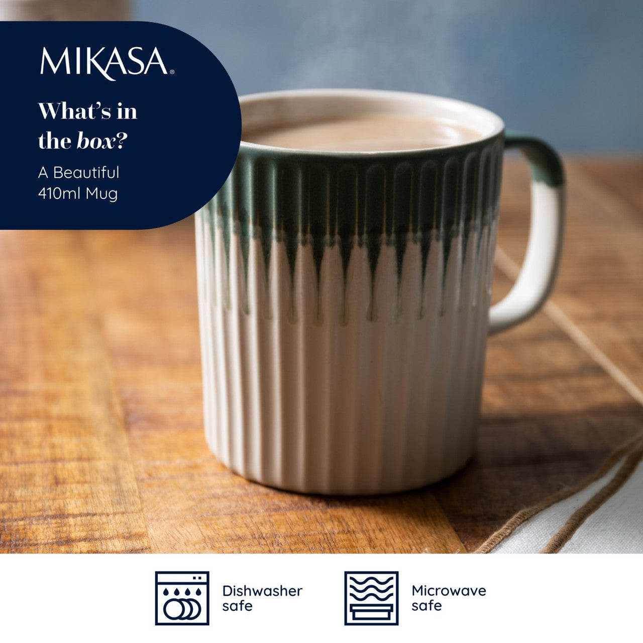 Mikasa Stoneware Mug 410ml (Green Textured)