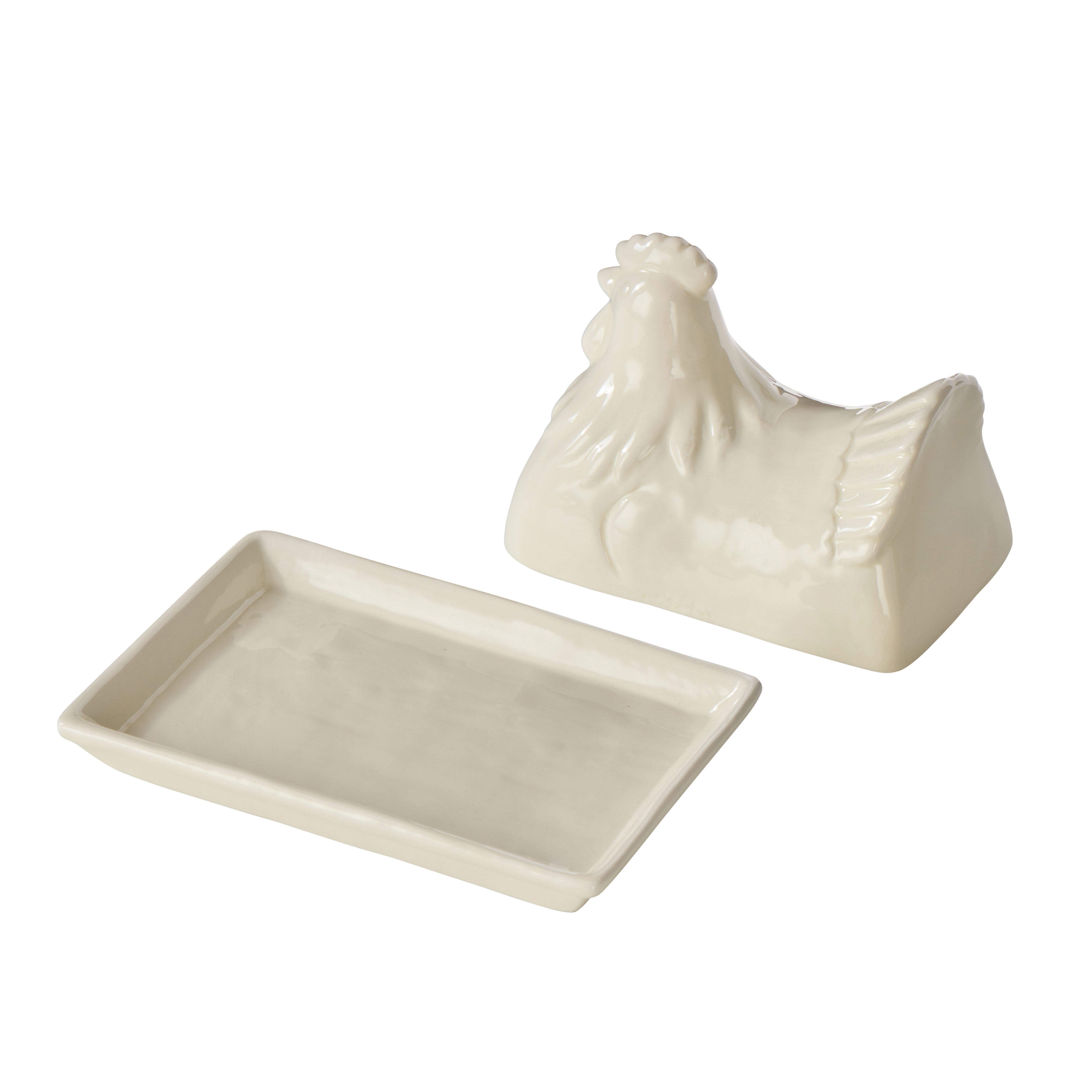 Davis & Waddell Homestead Hen Butter Dish White