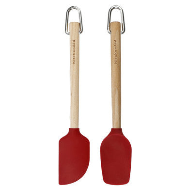 KitchenAid 2 Piece Mini Birchwood Spatula Set (Empire Red)