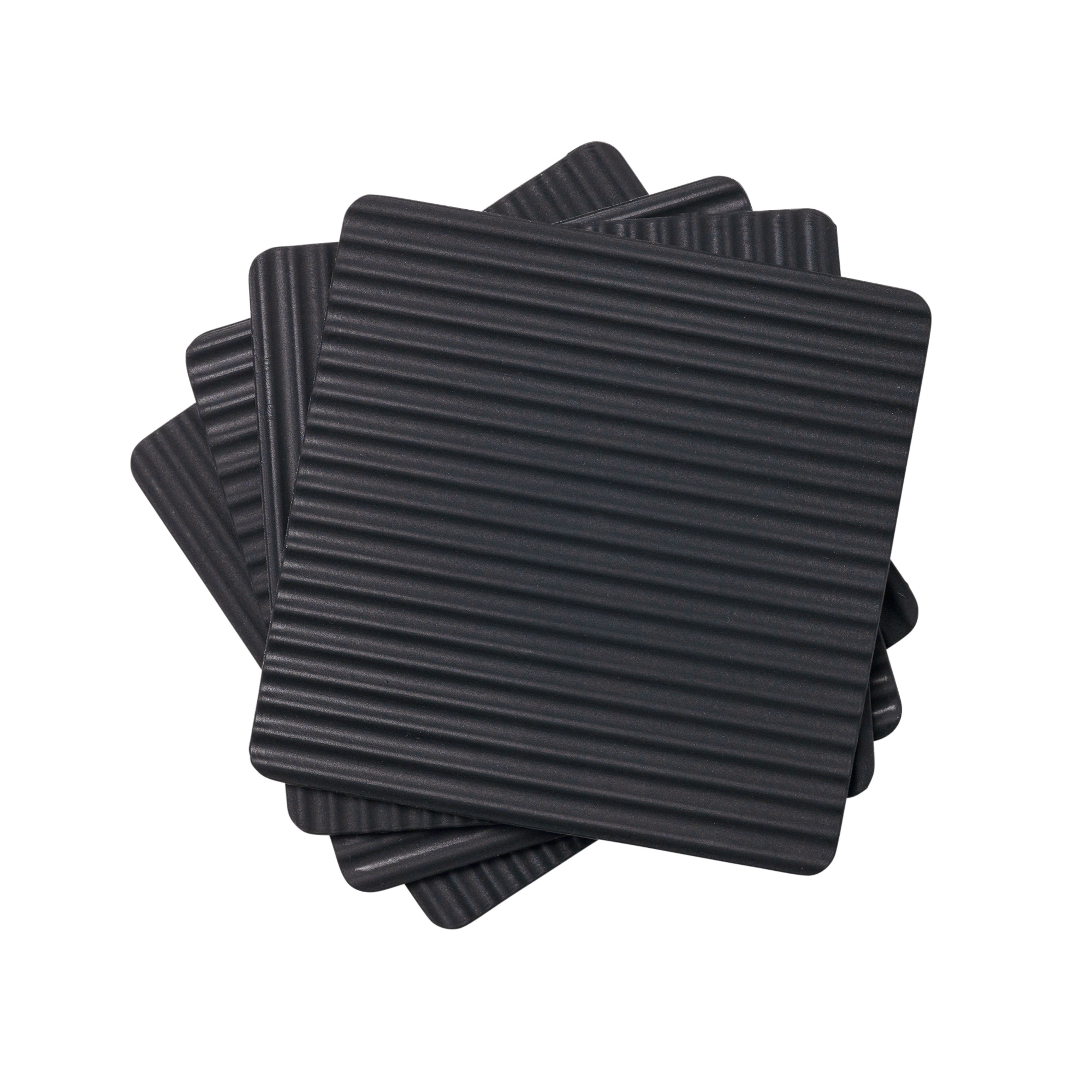 Zeal Silicone Square Coasters Black 4 Piece Set